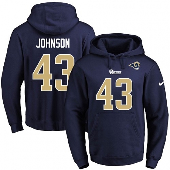 NFL Mens Nike Los Angeles Rams 43 John Johnson Navy Blue Name Number Pullover Hoodie NFL Mens Nike Los Angeles Rams 43 John Johnson Navy Blue Name Number Pullover Hoodie