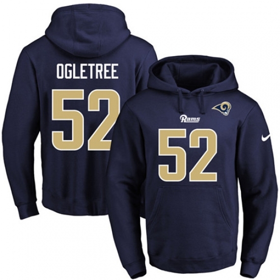 NFL Mens Nike Los Angeles Rams 52 Alec Ogletree Navy Blue Name Number Pullover Hoodie NFL Mens Nike Los Angeles Rams 52 Alec Ogletree Navy Blue Name Number Pullover Hoodie