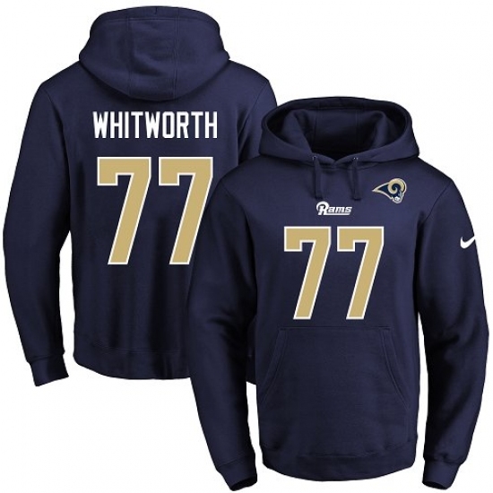 NFL Mens Nike Los Angeles Rams 77 Andrew Whitworth Navy Blue Name Number Pullover Hoodie NFL Mens Nike Los Angeles Rams 77 Andrew Whitworth Navy Blue Name Number Pullover Hoodie