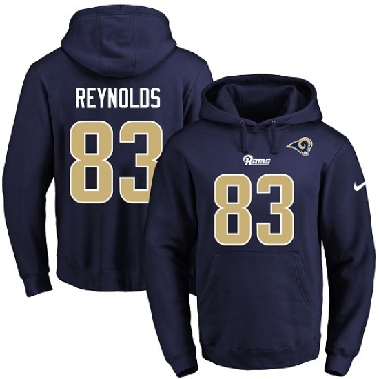 NFL Mens Nike Los Angeles Rams 83 Josh Reynolds Navy Blue Name Number Pullover Hoodie NFL Mens Nike Los Angeles Rams 83 Josh Reynolds Navy Blue Name Number Pullover Hoodie