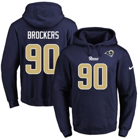 NFL Mens Nike Los Angeles Rams 90 Michael Brockers Navy Blue Name Number Pullover Hoodie NFL Mens Nike Los Angeles Rams 90 Michael Brockers Navy Blue Name Number Pullover Hoodie