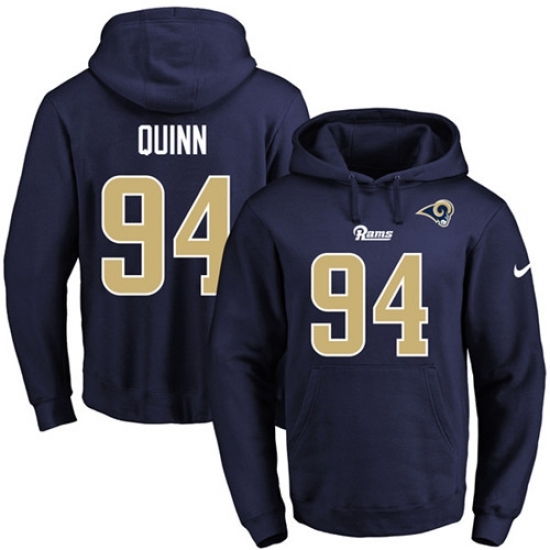 NFL Mens Nike Los Angeles Rams 94 Robert Quinn Navy Blue Name Number Pullover Hoodie NFL Mens Nike Los Angeles Rams 94 Robert Quinn Navy Blue Name Number Pullover Hoodie