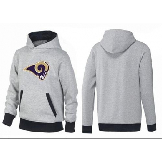 NFL Mens Nike Los Angeles Rams Logo Pullover Hoodie GreyBlack NFL Mens Nike Los Angeles Rams Logo Pullover Hoodie GreyBlack