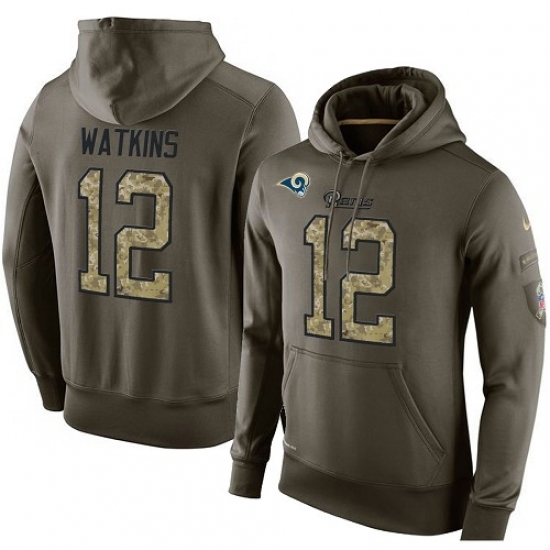 NFL Nike Los Angeles Rams 12 Sammy Watkins Green Salute To Service Mens Pullover Hoodie NFL Nike Los Angeles Rams 12 Sammy Watkins Green Salute To Service Mens Pullover Hoodie