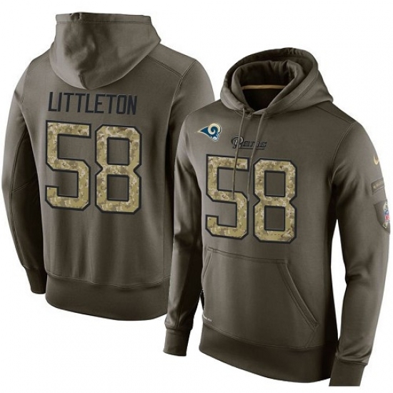 NFL Nike Los Angeles Rams 58 Cory Littleton Green Salute To Service Mens Pullover Hoodie NFL Nike Los Angeles Rams 58 Cory Littleton Green Salute To Service Mens Pullover Hoodie