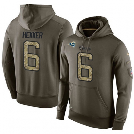 NFL Nike Los Angeles Rams 6 Johnny Hekker Green Salute To Service Mens Pullover Hoodie NFL Nike Los Angeles Rams 6 Johnny Hekker Green Salute To Service Mens Pullover Hoodie