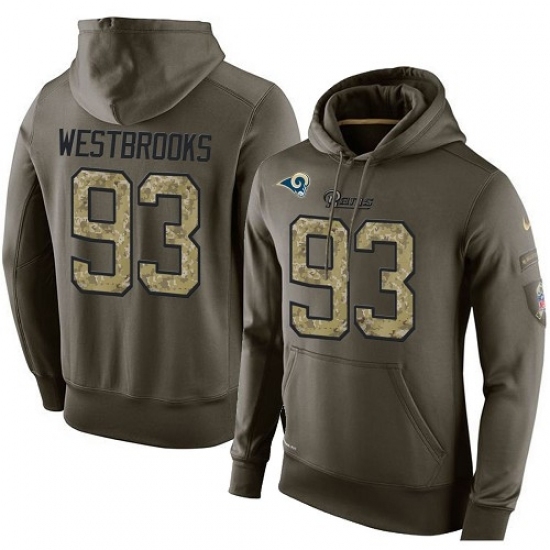 NFL Nike Los Angeles Rams 93 Ethan Westbrooks Green Salute To Service Mens Pullover Hoodie NFL Nike Los Angeles Rams 93 Ethan Westbrooks Green Salute To Service Mens Pullover Hoodie