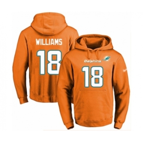 Football Mens Miami Dolphins 18 Preston Williams Orange Name Number Pullover Hoodie Football Mens Miami Dolphins 18 Preston Williams Orange Name Number Pullover Hoodie