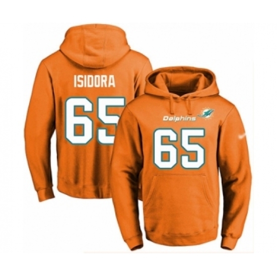 Football Mens Miami Dolphins 65 Danny Isidora Orange Name Number Pullover Hoodie Football Mens Miami Dolphins 65 Danny Isidora Orange Name Number Pullover Hoodie