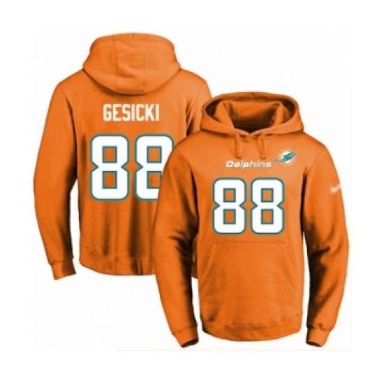 Football Mens Miami Dolphins 88 Mike Gesicki Orange Name Number Pullover Hoodie Football Mens Miami Dolphins 88 Mike Gesicki Orange Name Number Pullover Hoodie