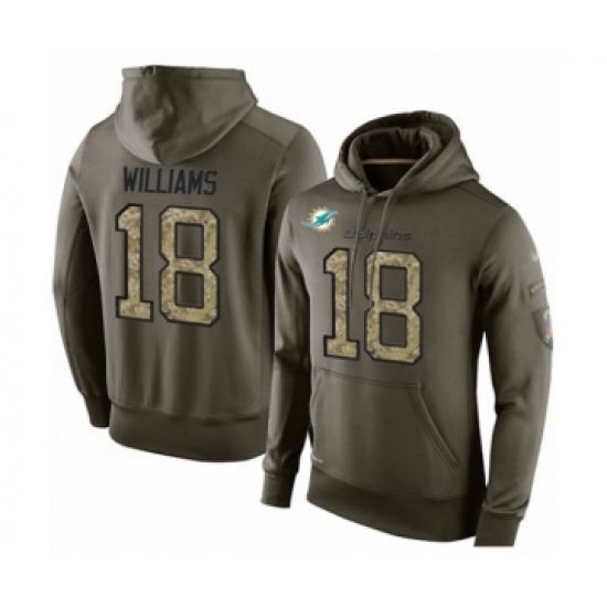 Football Miami Dolphins 18 Preston Williams Green Salute To Service Mens Pullover Hoodie Football Miami Dolphins 18 Preston Williams Green Salute To Service Mens Pullover Hoodie