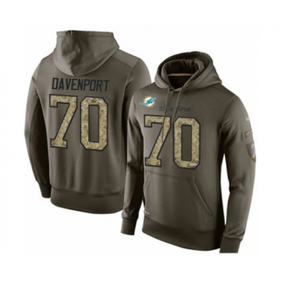 Football Miami Dolphins 70 Julien Davenport Green Salute To Service Mens Pullover Hoodie Football Miami Dolphins 70 Julien Davenport Green Salute To Service Mens Pullover Hoodie