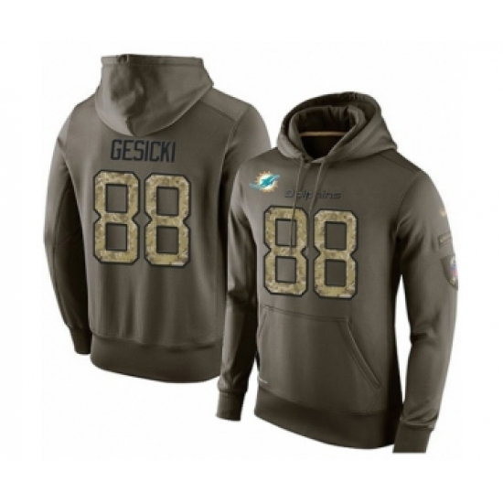 Football Miami Dolphins 88 Mike Gesicki Green Salute To Service Mens Pullover Hoodie Football Miami Dolphins 88 Mike Gesicki Green Salute To Service Mens Pullover Hoodie