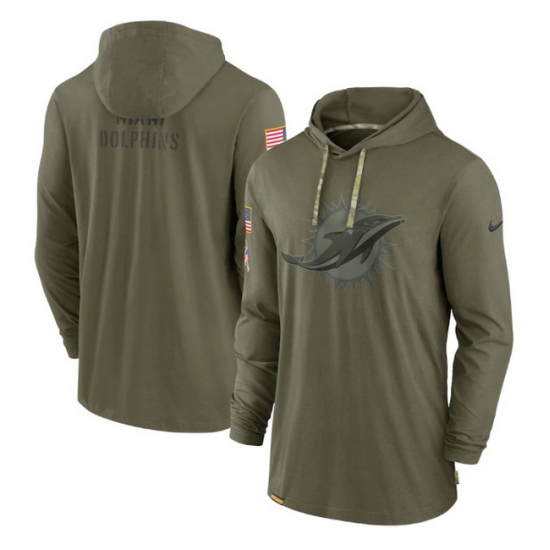 Men Miami Dolphins 2022 Olive Salute To Service Tonal Pullover Hoodie Men Miami Dolphins 2022 Olive Salute To Service Tonal Pullover Hoodie