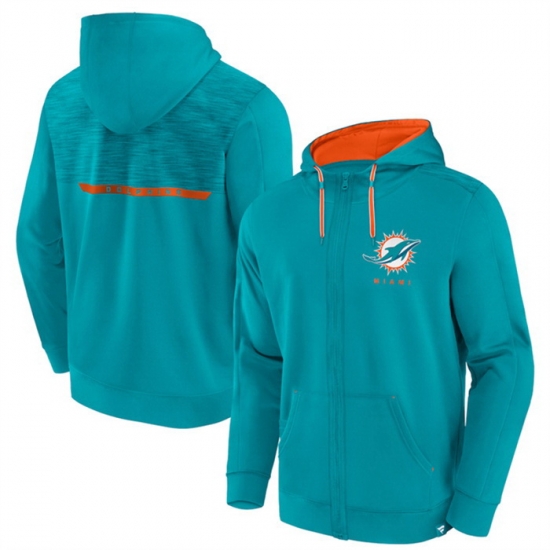 Men Miami Dolphins Aqua Defender Evo Full Zip Hoodie Men Miami Dolphins Aqua Defender Evo Full Zip Hoodie