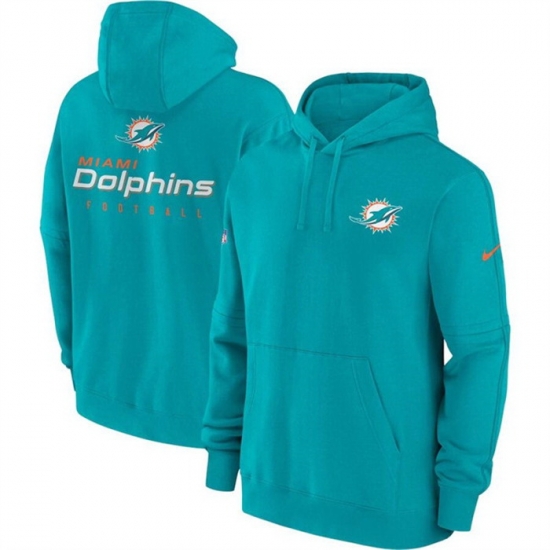 Men Miami Dolphins Aqua Sideline Club Fleece Pullover Hoodie Men Miami Dolphins Aqua Sideline Club Fleece Pullover Hoodie