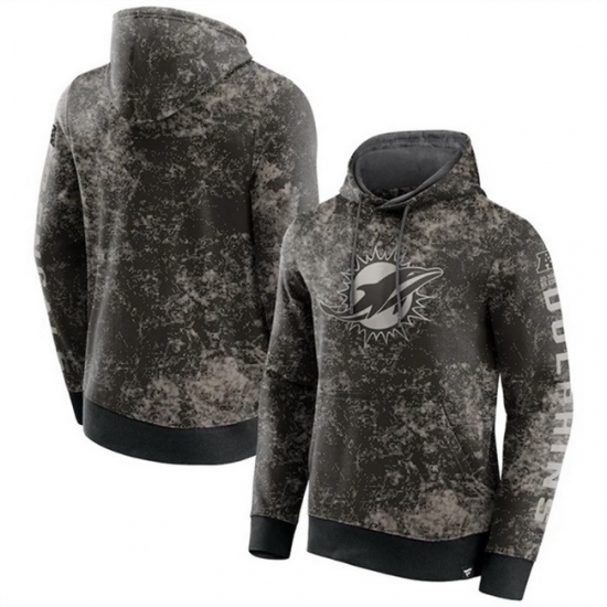 Men Miami Dolphins Black Gray Blackout Tonal Pullover Hoodie Men Miami Dolphins Black Gray Blackout Tonal Pullover Hoodie