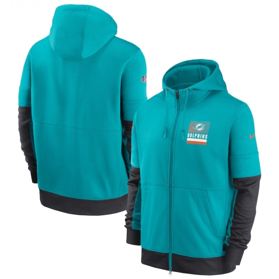 Men Miami Dolphins New 2020 Nike Aque Black Fan Gear Mascot Performance Full Zip Hoodie Men Miami Dolphins New 2020 Nike Aque Black Fan Gear Mascot Performance Full Zip Hoodie