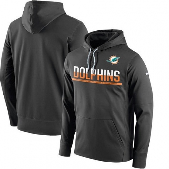 NFL Mens Miami Dolphins Nike Anthracite Sideline Circuit Pullover Performance Hoodie NFL Mens Miami Dolphins Nike Anthracite Sideline Circuit Pullover Performance Hoodie