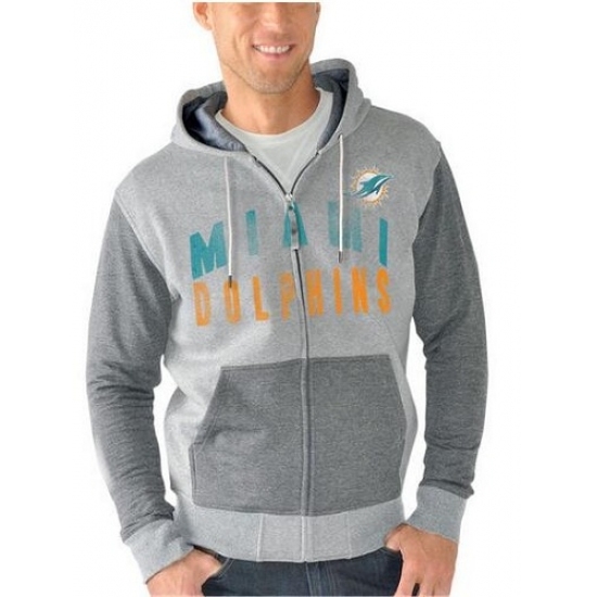 NFL Miami Dolphins G III Sports by Carl Banks Safety Tri Blend Full Zip Hoodie Heathered Gray NFL Miami Dolphins G III Sports by Carl Banks Safety Tri Blend Full Zip Hoodie Heathered Gray