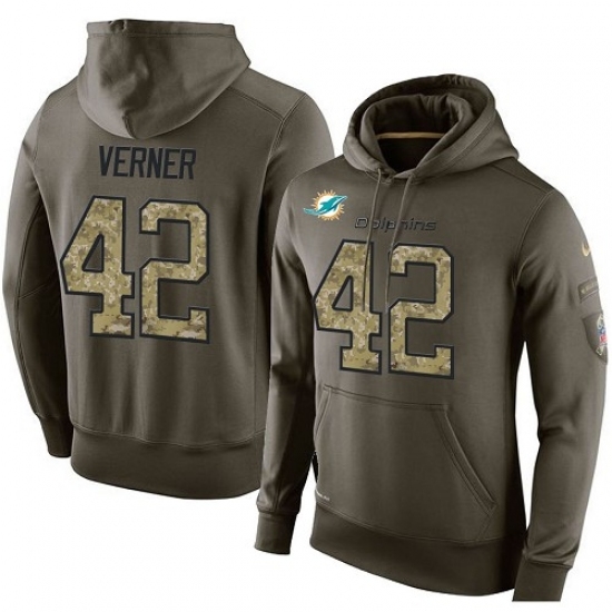 NFL Nike Miami Dolphins 42 Alterraun Verner Green Salute To Service Mens Pullover Hoodie NFL Nike Miami Dolphins 42 Alterraun Verner Green Salute To Service Mens Pullover Hoodie