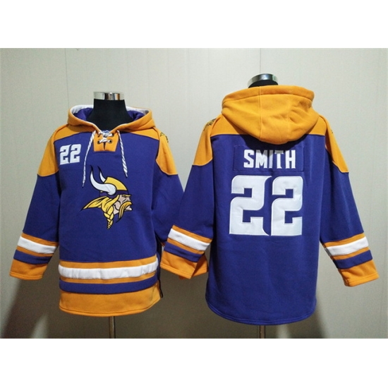Men Minnesota Vikings 22 Harrison Smith Purple Yellow Ageless Must Have Lace Up Pullover Hoodie Men Minnesota Vikings 22 Harrison Smith Purple Yellow Ageless Must Have Lace Up Pullover Hoodie
