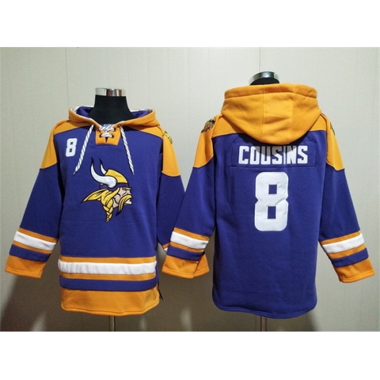 Men Minnesota Vikings 8 Kirk Cousins Purple Yellow Ageless Must Have Lace Up Pullover Hoodie Men Minnesota Vikings 8 Kirk Cousins Purple Yellow Ageless Must Have Lace Up Pullover Hoodie