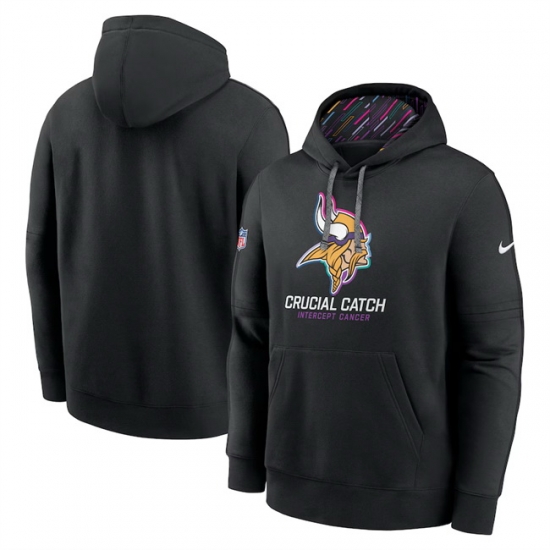 Men Minnesota Vikings Black 2024 Crucial Catch Club Pullover Hoodie Men Minnesota Vikings Black 2024 Crucial Catch Club Pullover Hoodie