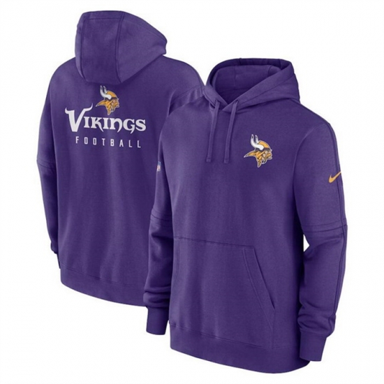 Men Minnesota Vikings Purple Sideline Club Fleece Pullover Hoodie Men Minnesota Vikings Purple Sideline Club Fleece Pullover Hoodie
