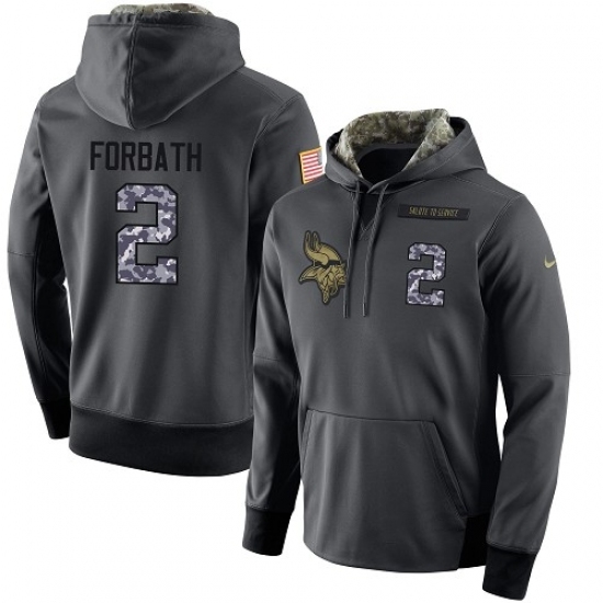NFL Mens Nike Minnesota Vikings 2 Kai Forbath Stitched Black Anthracite Salute to Service Player Performance Hoodie NFL Mens Nike Minnesota Vikings 2 Kai Forbath Stitched Black Anthracite Salute to Service Player Performance Hoodie