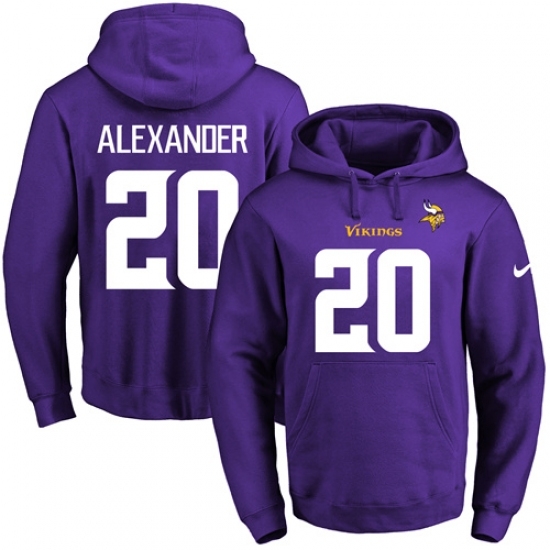 NFL Mens Nike Minnesota Vikings 20 Mackensie Alexander Purple Name Number Pullover Hoodie NFL Mens Nike Minnesota Vikings 20 Mackensie Alexander Purple Name Number Pullover Hoodie