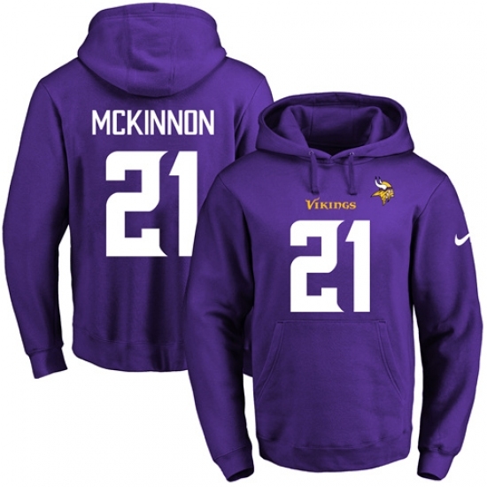 NFL Mens Nike Minnesota Vikings 21 Jerick McKinnon Purple Name Number Pullover Hoodie NFL Mens Nike Minnesota Vikings 21 Jerick McKinnon Purple Name Number Pullover Hoodie