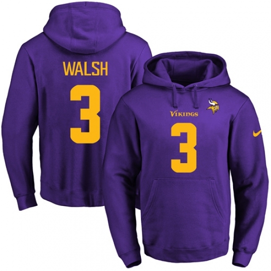 NFL Mens Nike Minnesota Vikings 3 Blair Walsh PurpleGold No Name Number Pullover Hoodie NFL Mens Nike Minnesota Vikings 3 Blair Walsh PurpleGold No Name Number Pullover Hoodie