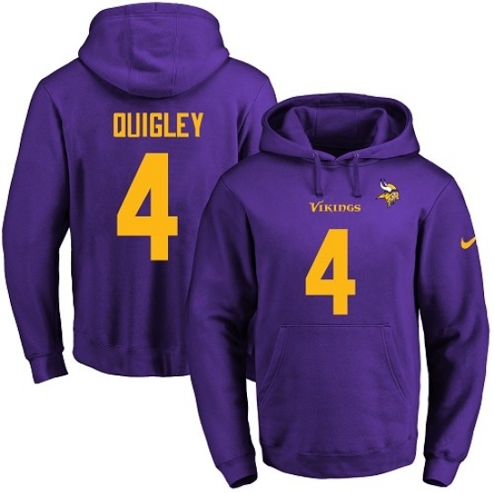 NFL Mens Nike Minnesota Vikings 4 Ryan Quigley PurpleGold No Name Number Pullover Hoodie NFL Mens Nike Minnesota Vikings 4 Ryan Quigley PurpleGold No Name Number Pullover Hoodie
