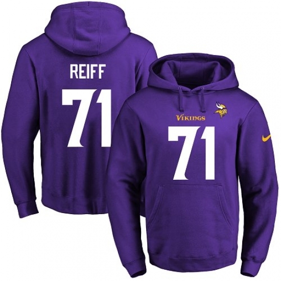 NFL Mens Nike Minnesota Vikings 71 Riley Reiff Purple Name Number Pullover Hoodie NFL Mens Nike Minnesota Vikings 71 Riley Reiff Purple Name Number Pullover Hoodie