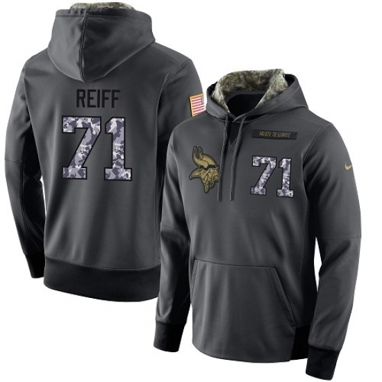 NFL Mens Nike Minnesota Vikings 71 Riley Reiff Stitched Black Anthracite Salute to Service Player Performance Hoodie NFL Mens Nike Minnesota Vikings 71 Riley Reiff Stitched Black Anthracite Salute to Service Player Performance Hoodie