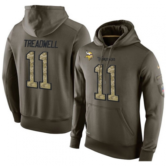 NFL Nike Minnesota Vikings 11 Laquon Treadwell Green Salute To Service Mens Pullover Hoodie NFL Nike Minnesota Vikings 11 Laquon Treadwell Green Salute To Service Mens Pullover Hoodie