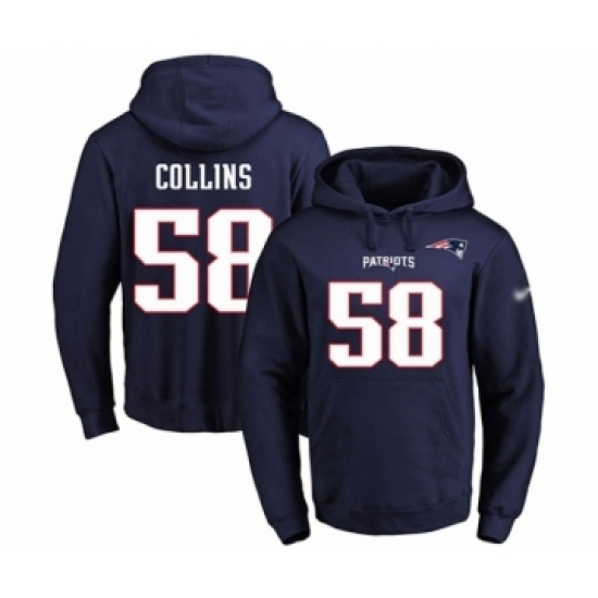 Football Mens New England Patriots 58 Jamie Collins Navy Blue Name Number Pullover Hoodie Football Mens New England Patriots 58 Jamie Collins Navy Blue Name Number Pullover Hoodie