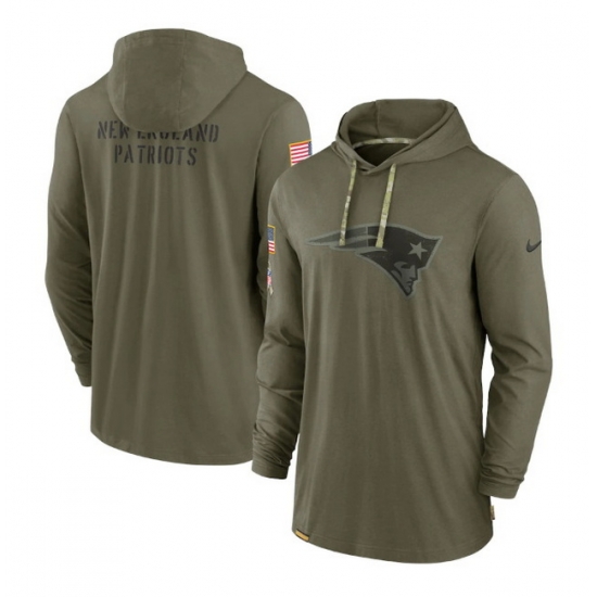 Men New England Patriots 2022 Olive Salute To Service Tonal Pullover Hoodie Men New England Patriots 2022 Olive Salute To Service Tonal Pullover Hoodie