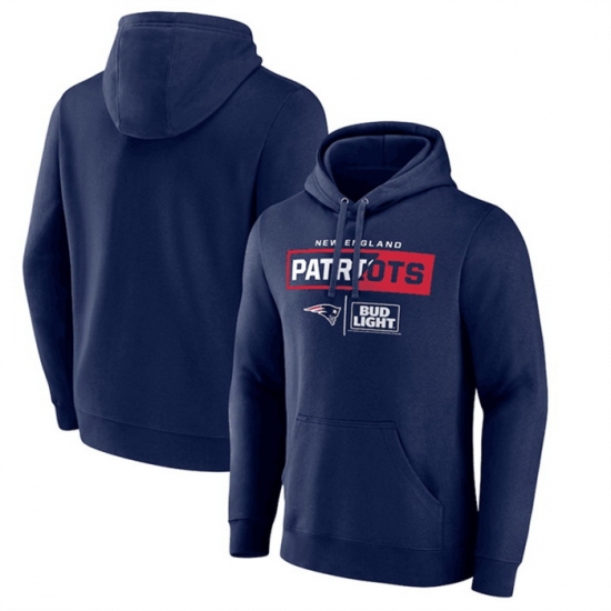 Men New England Patriots Navy X Bud Light Pullover Hoodie Men New England Patriots Navy X Bud Light Pullover Hoodie