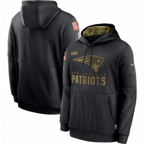Men New England Patriots Nike 2020 Salute to Service Sideline Performance Pullover Hoodie Black Men New England Patriots Nike 2020 Salute to Service Sideline Performance Pullover Hoodie Black