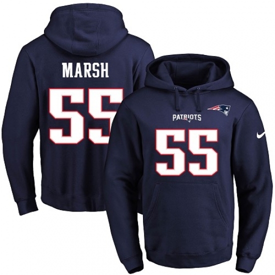 NFL Mens Nike New England Patriots 55 Cassius Marsh Navy Blue Name Number Pullover Hoodie NFL Mens Nike New England Patriots 55 Cassius Marsh Navy Blue Name Number Pullover Hoodie