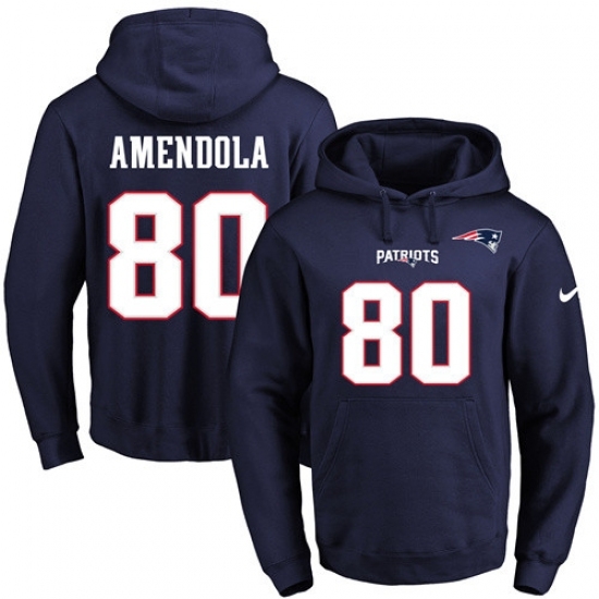 NFL Mens Nike New England Patriots 80 Danny Amendola Navy Blue Name Number Pullover Hoodie NFL Mens Nike New England Patriots 80 Danny Amendola Navy Blue Name Number Pullover Hoodie