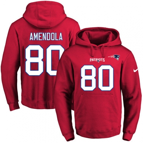 NFL Mens Nike New England Patriots 80 Danny Amendola Red Name Number Pullover Hoodie NFL Mens Nike New England Patriots 80 Danny Amendola Red Name Number Pullover Hoodie