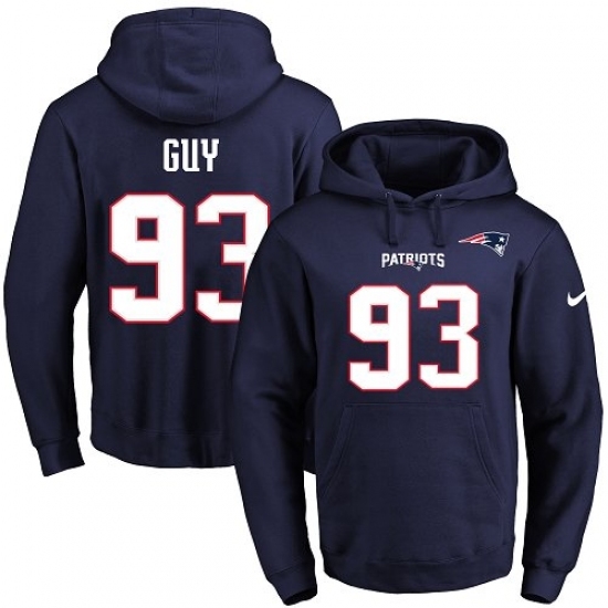 NFL Mens Nike New England Patriots 93 Lawrence Guy Navy Blue Name Number Pullover Hoodie NFL Mens Nike New England Patriots 93 Lawrence Guy Navy Blue Name Number Pullover Hoodie