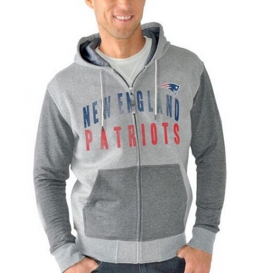 NFL New England Patriots G III Sports by Carl Banks Safety Tri Blend Full Zip Hoodie Heathered Gray NFL New England Patriots G III Sports by Carl Banks Safety Tri Blend Full Zip Hoodie Heathered Gray