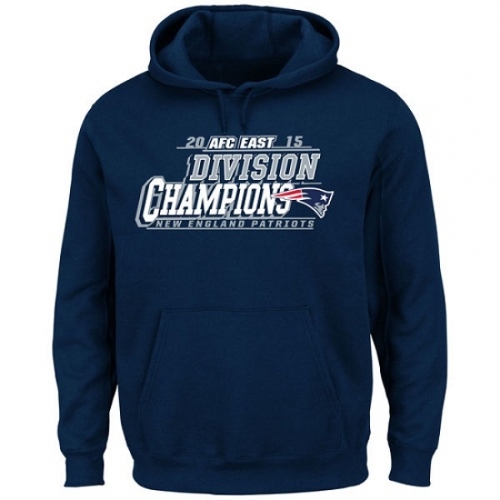 NFL New England Patriots Majestic 2015 AFC East Division Champions Pullover Hoodie Navy NFL New England Patriots Majestic 2015 AFC East Division Champions Pullover Hoodie Navy