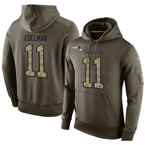 NFL Nike New England Patriots 11 Julian Edelman Green Salute To Service Mens Pullover Hoodie NFL Nike New England Patriots 11 Julian Edelman Green Salute To Service Mens Pullover Hoodie