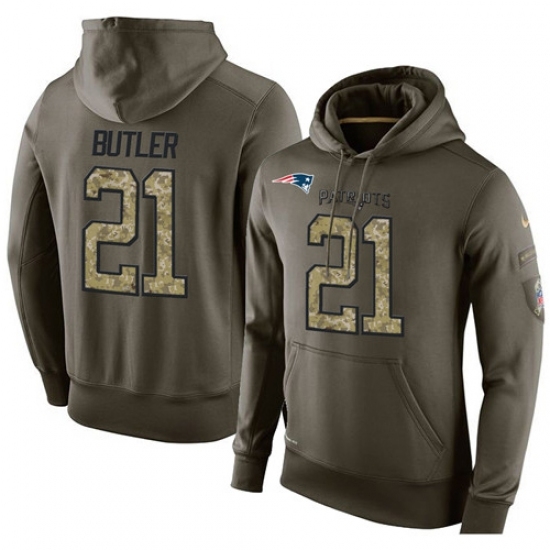 NFL Nike New England Patriots 21 Malcolm Butler Green Salute To Service Mens Pullover Hoodie NFL Nike New England Patriots 21 Malcolm Butler Green Salute To Service Mens Pullover Hoodie