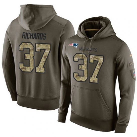 NFL Nike New England Patriots 37 Jordan Richards Green Salute To Service Mens Pullover Hoodie NFL Nike New England Patriots 37 Jordan Richards Green Salute To Service Mens Pullover Hoodie